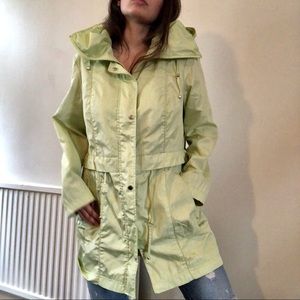 Bonmarche Neon Bright Green Windbreaker Rain Coat